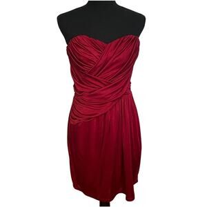 Express Cocktail Dress Wine Red Strapless Sweetheart Neckline Size M